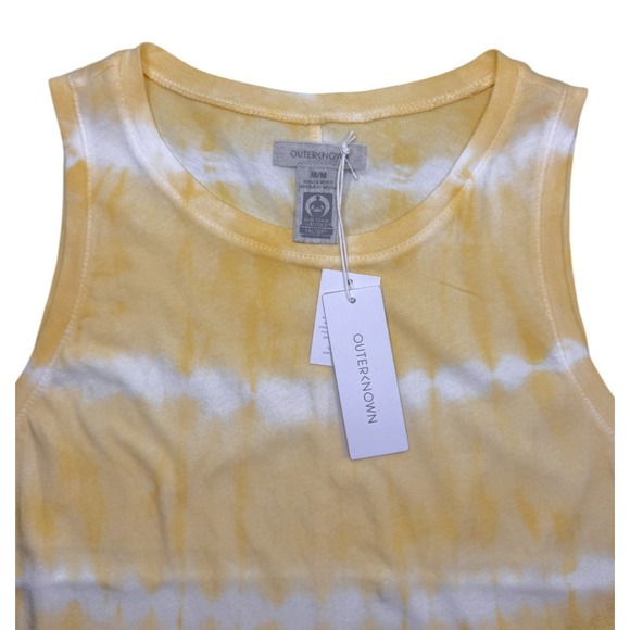Outerknown Womens Medium Trippy Tank Top Yellow Tie Dye Organic Cotton New W/Tag - Picture 3 of 10